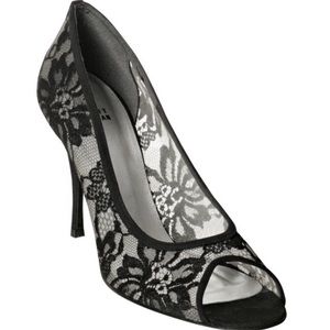 Stuart Weitzman | Lace Pattern “peep toe” Heels